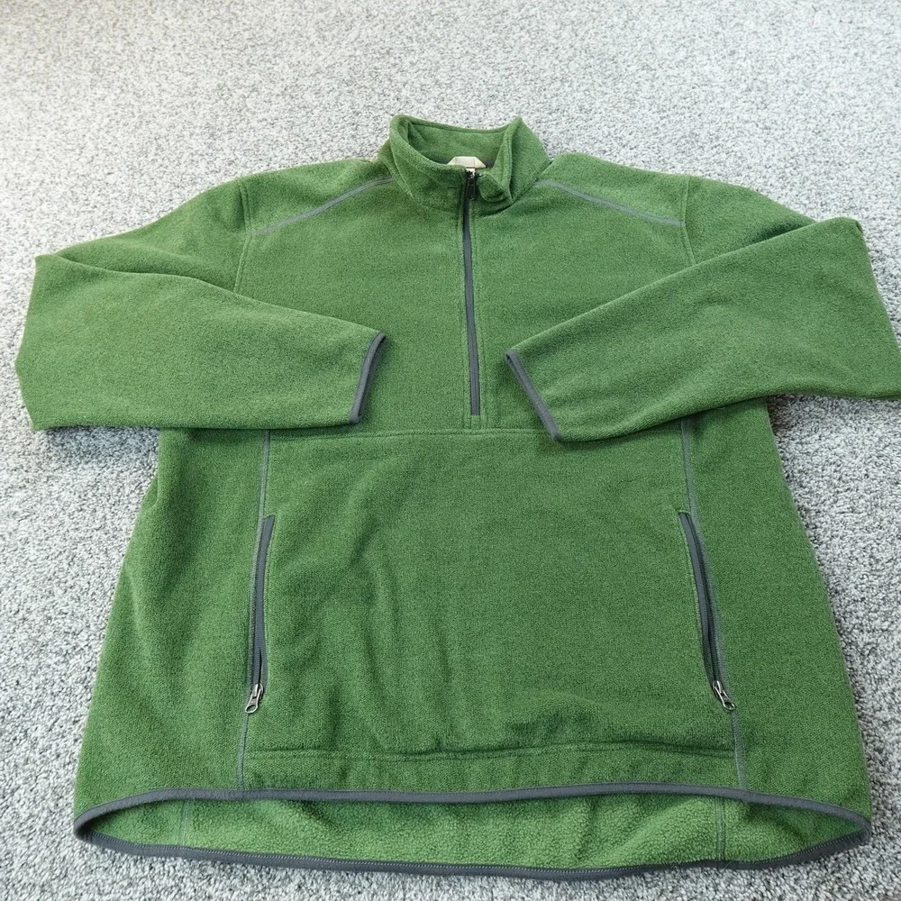 Duluth Trading Jacket Mens XL Green Fleece 1/4‎ Zip Pullover Coat Outdoor Work